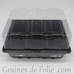 Mini serre avec 6 godets pour semis couleur noir
